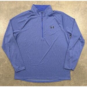 Under Armour Men’s XL Blue Tech Long Sleeve 1/4 Zip HeatGear Athletic Shirt